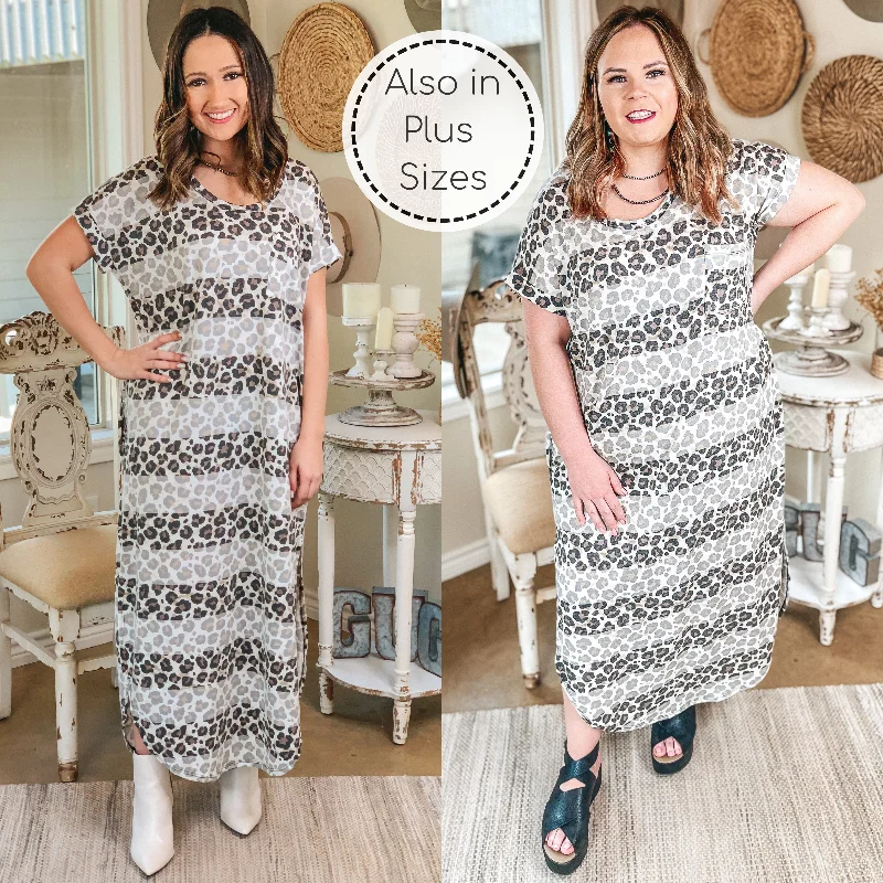 chic maxi dresses for summer -Last Chance Size Small | Meet for Mimosas Front Pocket Striped Maxi Dress in Leopard