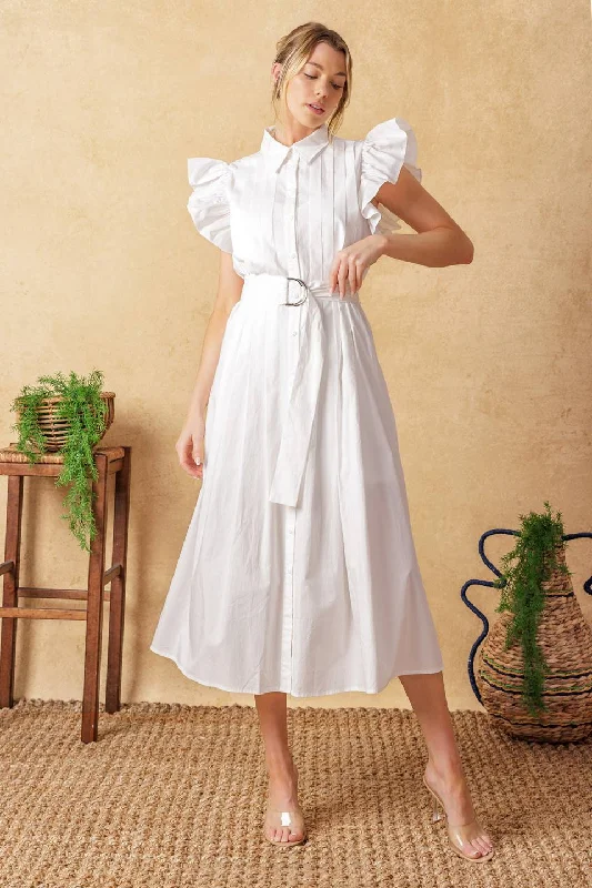 elegant midi dresses for spring -GLIMPSE IN TIME WOVEN MIDI DRESS