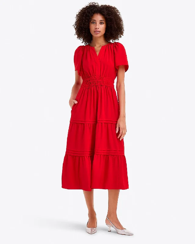 red midi dresses for spring -Hollie Midi Dress