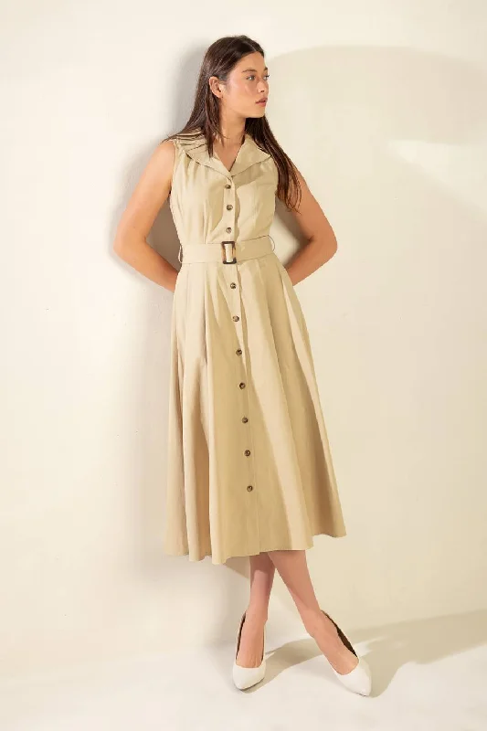 chic midi dresses for spring -IDEAL APPROACH WOVEN MIDI DRESS