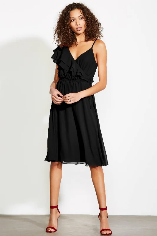 modern midi dresses for events -Cloud 9 Midi Dress Black