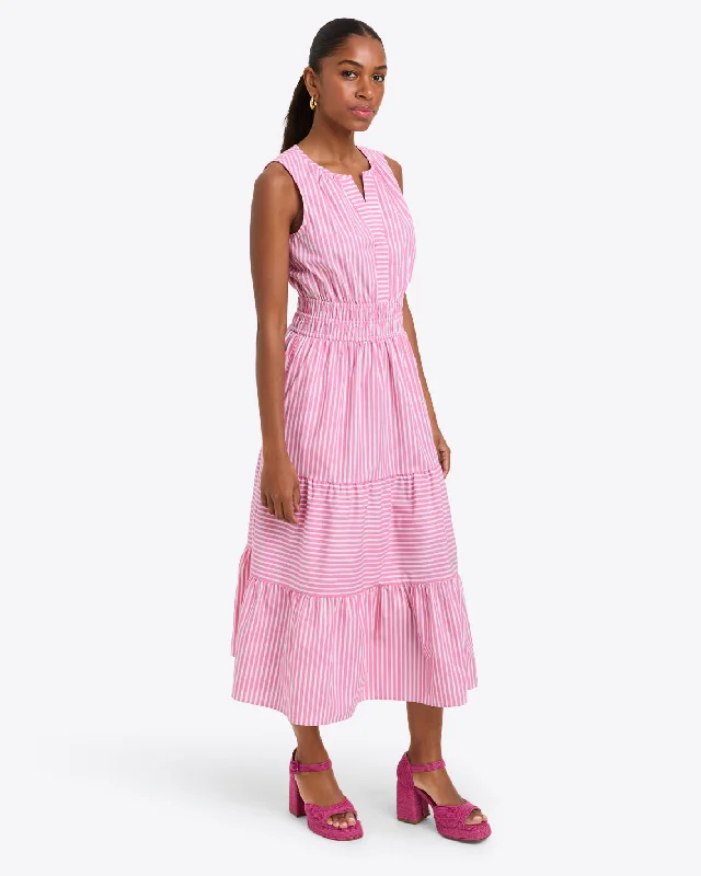 designer midi dresses for spring -Delilah Midi Dress in Crisp Cotton