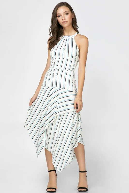 affordable midi dresses for women -Layne Woven Halter Midi Dress