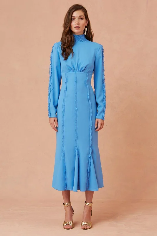 vintage midi dresses for spring -Beloved Long Sleeve Midi Dress