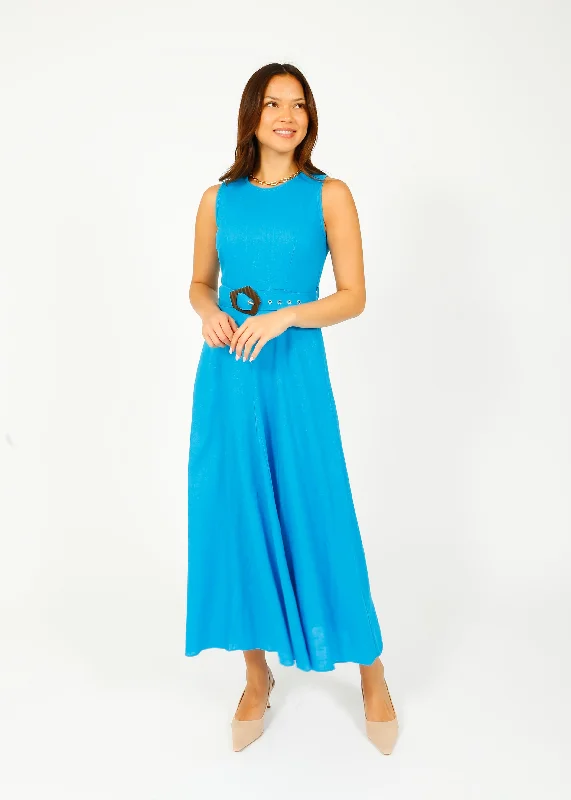 elegant midi dresses for spring -DVF Elliot Midi Dress in Cerulean Blue