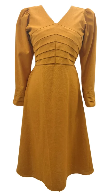 simple midi dresses for spring -Phyllis Yellow Midi Dress