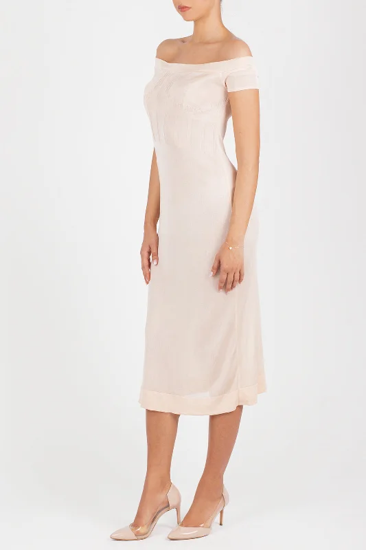 elegant midi dresses for spring -Pale pink midi-dress