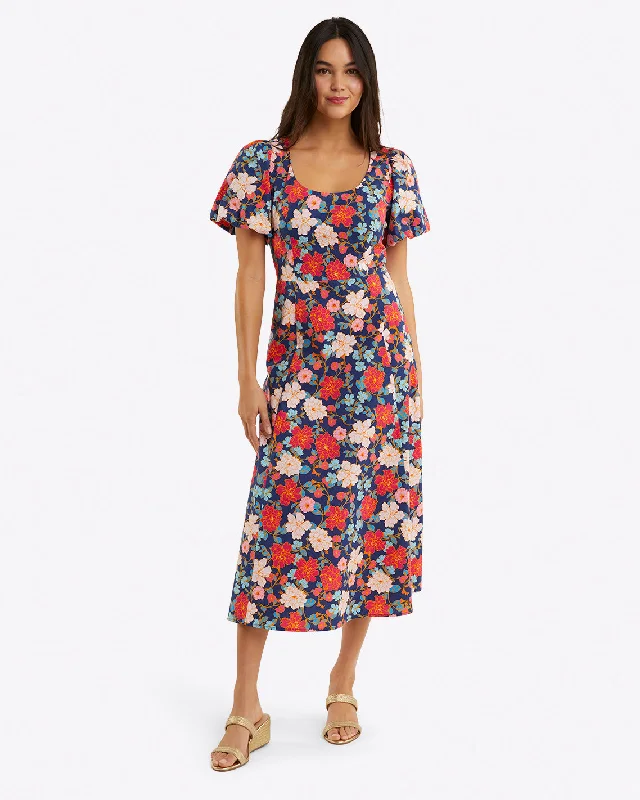 trendy midi dresses for spring -Julianne Midi Dress in Stretch Poplin