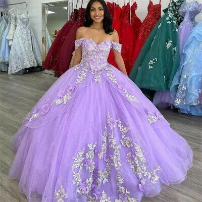 elegant evening dress for events -Ball Gowns Quinceanera Dresses Princess Beaded Sequin Appliques Lace Prom Gowns c2782