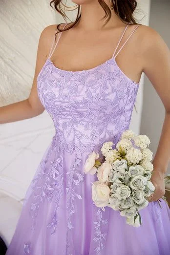 sequin evening dress for summer -Elegant Lavender / Yellow A-line Prom Dress c2843