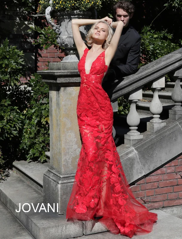 affordable evening dress for summer -Embroidered Fitted Sleeveless Gown by Jovani 60283