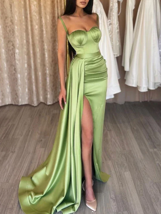 velvet evening dress for summer -Simple sweetheart neck green formal dress, green evening dress cc87