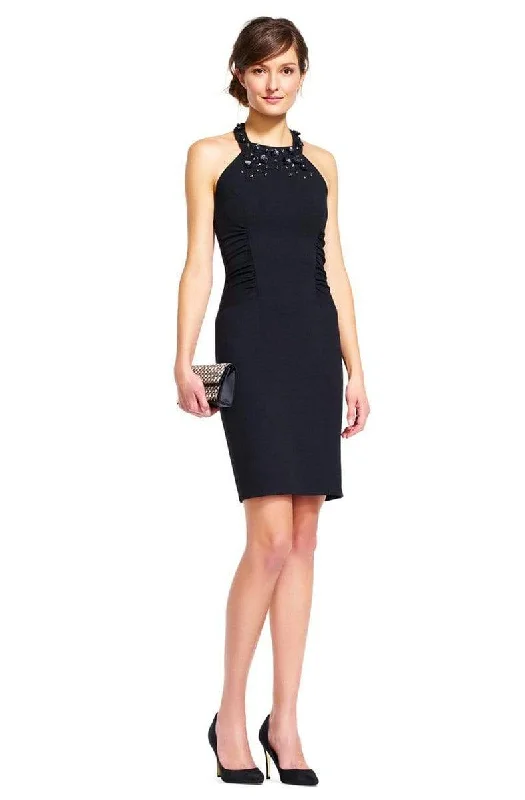 sequin party dress for summer -sequin party dress for summer -Adrianna Papell - AP1D100855 Embellished Halter Sheath Dress