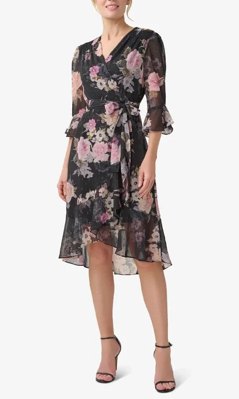 formal party dress for summer -formal party dress for summer -Adrianna Papell AP1D104917 - Floral Tie Waist Chiffon Dress