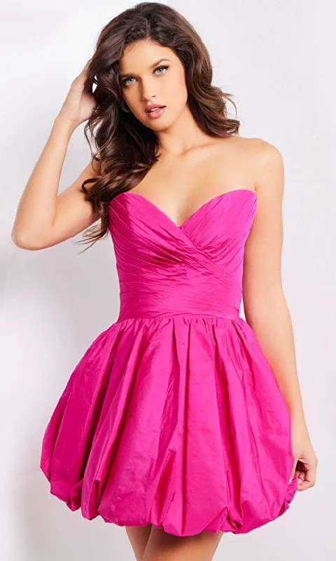 simple party dress for summer -simple party dress for summer -Jovani 37061 - Strapless Pleated Detail Cocktail Dress