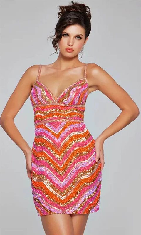 modern party dress for summer -modern party dress for summer -Jovani 39903 - V-Neck Empire Waist Cocktail Dress