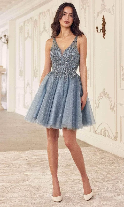 formal party dress for summer -formal party dress for summer -Ladivine CY022 - Glitter Tulle Cocktail Dress