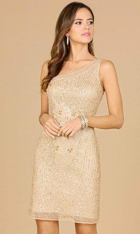 formal party dress for summer -formal party dress for summer -Lara Dresses 29105 - Beaded One Shoulder Cocktail Dress