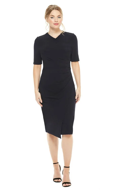 short party dress for summer -short party dress for summer -Maggy London - GSN13M Knee Length Draped Sheath Dress