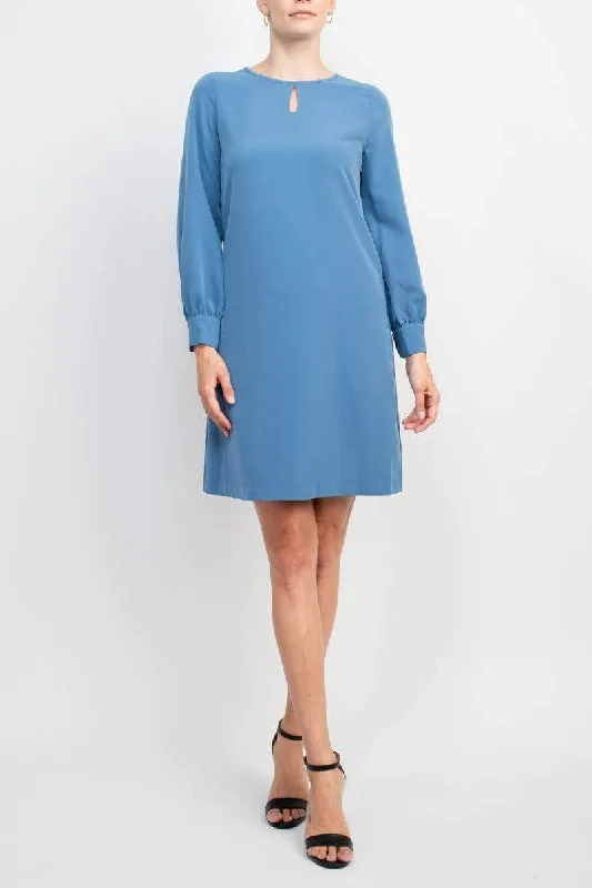 elegant party dress for summer -elegant party dress for summer -T Tahari THF97004 - Jewel Neck Front Keyhole Cocktail Dress