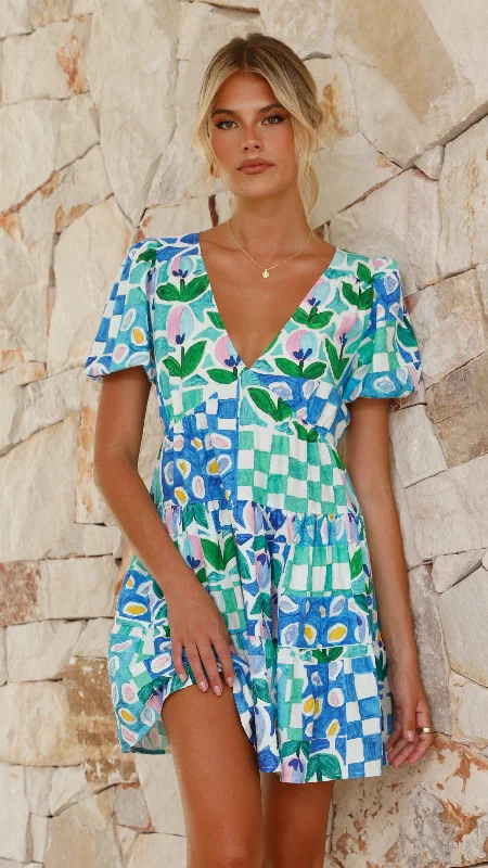 trendy mini dresses for evening -Banzai Mini Dress - Menorca