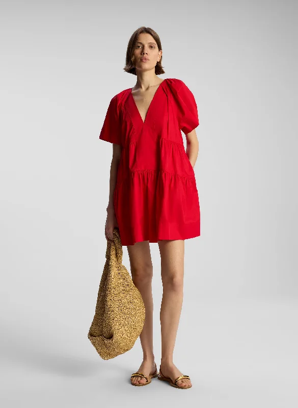 red mini dresses for women -Camila Cotton Mini Dress