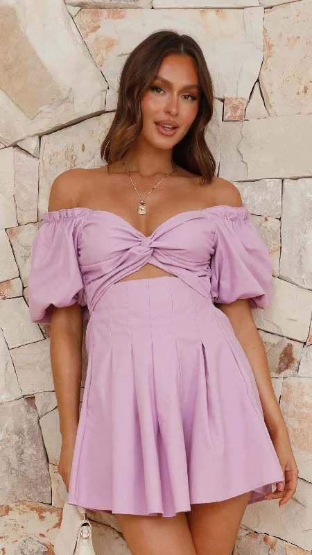 plus size mini dresses for date -Stelle Mini Dress - Lilac